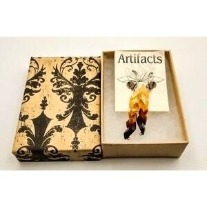 Artifacts handmade artisan multicolor dangle drop earrings